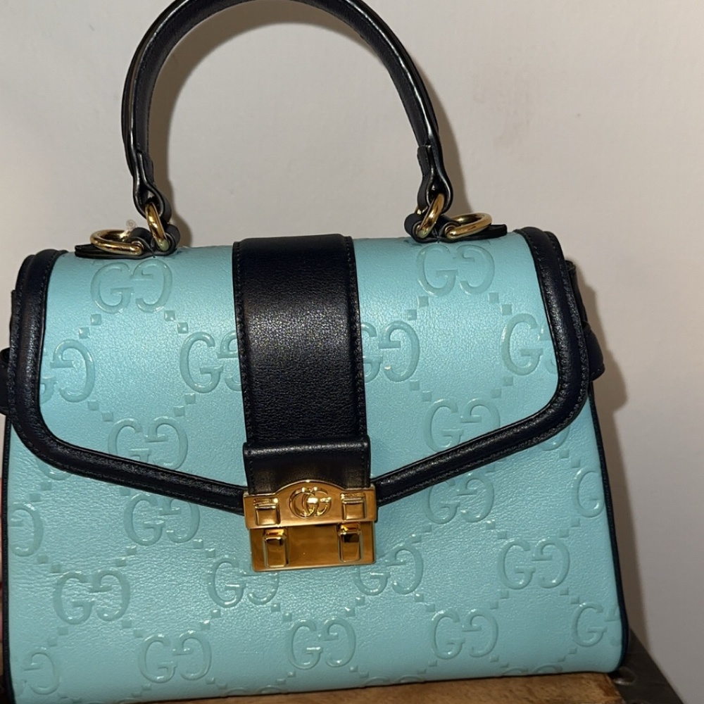 NWT Gucci Padlock Medium GG Handbag - Light Blue